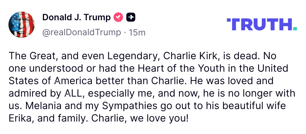 Confirma Trump muerte de Charlie Kirk 1 541934080 791697513556569 684649467988767931 n