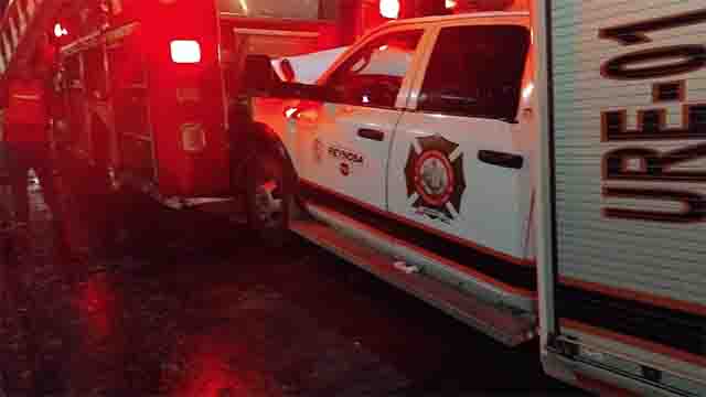 Cinco bomberos lesionados en accidente entre sus unidades en Reynosa 1 CHOQUE 2