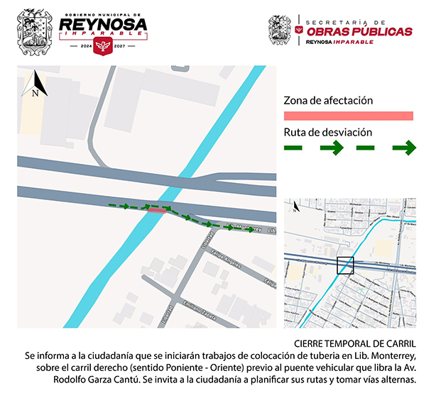 Se implementan cierres viales temporales en Reynosa 1 CIERRE 2 1 1