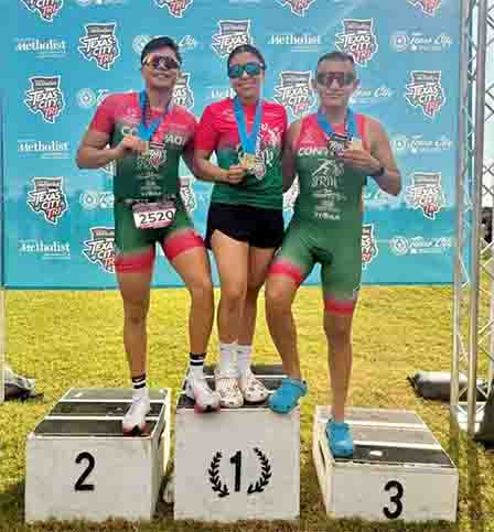 Joven reynosense logra hazaña en el Texas City Triathlon 1 MARATON