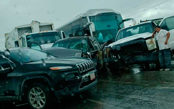 Choque carambola deja un lesionado en Reynosa 1 accc